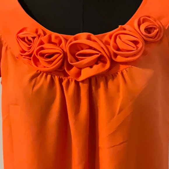 NWT Cato Orange Flutter Sleeve Top -Size Small - Picture 2 of 11